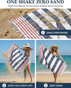 LANE LINEN 12 Pack Oversized Beach Towels – Pre-Washed, Quick Dry, Lightweight Travel Pool Towels for Adults, 39"x71" – Oceanic Twelve