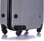 InUSA ROYAL Hardside Luggage with Ergonomic Handles | Spacious Travel Suitcase with Four Spinner Wheels and Studs | 20 Inch Hardside Carry-On Spinner Luggage | Silver