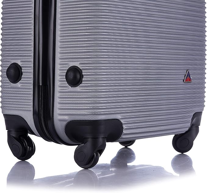 InUSA ROYAL Hardside Spinner Luggage with Ergonomic Handles | Spacious Travel Suitcase with Four Spinner Wheels and Studs | 32 Inch Extra Large Spinner Luggage | Silver