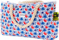 Beach Bag and Pool Bag Has Cooler Pocket, 7 Pockets Total, Zip Top. Family Size Waterproof Beach Tote
