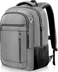 Travel Backpack, 40L Business Laptop Backpack with 17.3 Inch Laptop Compartment, Lightweight Daypack for Flight, Durable Water Resistant Bookbag, Hiking, Work Backpack for men, Grey