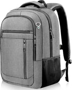 Travel Backpack, Extra Large 45L Travel Backpack for Men & Women, Expandable Laptop Bag, Water Resistant Computer Backpack Fits 18.4 Inch Laptop, Lightweight Daypack for Flight, Grey