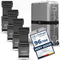 TRAVELY Luggage Straps - Particularly conspicuous & Secure - Incl. 4 Name Tags - Luggage Strap Ideal crosswise - [Set of 4]