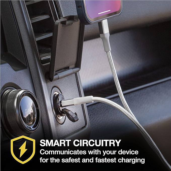 Scosche CPDC30 PowerVolt 30-Watt USB Type-C Fast Mini Flush Fitting Car Charger with Fabric Pull Tag & Power Delivery 3.0 with PPS for All USB-C Devices