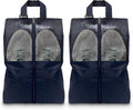 Shoe Bags For Travel, Used As For Storage or Shoe Travel Bag, Space Saving When Travelling With This Travel Shoe Bags For Packing, Featuring Waterproof Nylon Sneaker Bag. (Navy, 2 Pack, Large)