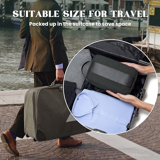 Vorspack Toiletry Bag for Men - Water Resistant Travel Bag for Toiletries, Bathroom Essentials, Travel Accessories, Gifts - Grey (Pack of 2)