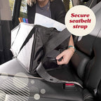 Lusso Gear Car Seat Organizer - Built-In Car Cup Holders & Mesh Pockets - Foldable Back Seat Organizer with Handles - Kids Road Trip Essentials - 9 Compartments, Black Oxford