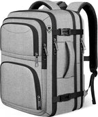 Travel Backpack for Men, Expanable Carry on Backpack, TSA 17.3 inch Laptop Bag Flight Approved, Lightweight Business Luggage Bag, Travel Gifts for Men Women, Grey