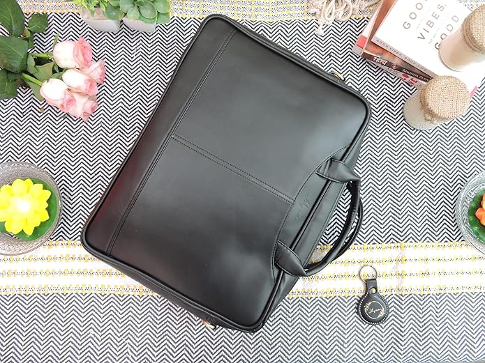 Mysa LIFESTYLE Vegan Leather Messenger Crossbody Shoulder Briefcase Bag for Office Work Fit 14.5" Computer Laptop Men Women