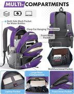 ProEtrade Extra Large Backpack Bookbag for College Laptop Travel, Fit Laptop Up to 17 inch with USB Charging Port Multi Compartment Anti theft, Gift for Women Men (Light Purple)