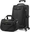 Travelpro Maxlite 5 Softside 2pc Set Expandable Carry On Luggage with 4 Spinner Wheels/Soft Underseat Tote, Lightweight Suitcase, Men and Women, Black