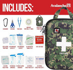 Avalanche 53 Pieces First Aid Kit, Compact Emergency Supplies Kit for Home, School, Car, Travel, Sports or Camping in Hard Shell Foam Case, Portable Mini First Aid Kit, Camo