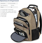 Boavan Laptop Backpack for men, 15.6 inch Laptop Bag with USB Port, Waterproof Travel Work Backpack Purse, Anti-Theft Teacher Nurse Doctor Casual Bookbags Office Business backpack，Khaki