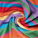 White Classic Cotton Beach Towels Oversized 30 x 60 Inches, Ultra Absorbent and Low Lint Striped Pool Towels for Adults, Unique Rainbow Design Luxury Extra Large Bath Towels, 4 Pack