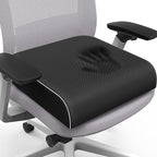 SweetSlubr Seat Cushion for Tailbone Pain Relief, Office Chair Cushion, Memory Foam Large Chair Cushion with Non-Slip Cover for Soft Support at Office Chair, Car Seat, Airplane Black/2X-Large