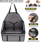 GENORTH Dog Car Seats for Small and Medium Dogs,Portable Puppy/Pet Car Booster Seat with Clip-On Leash and Mesh Window for Pet Up to 20 lbs
