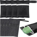 Reallnaive 4 Sets Travel Soap Bar Bag Quick Dry Waterproof & Leakproof Soap Dish Case with Foaming Nets Multifunctional Toiletry Shower Gym Essentials Pouch for Camping Enthusiasts(Black)
