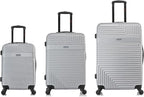 InUSA RESILIENCE Luggage with Spinner Wheels | Spacious Durable Lightweight Hardshell Suitcase, Travel Sets with Handle and Trolley | (20/24/28) 3 Piece Luggage Set | Silver