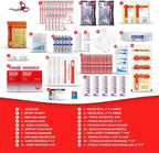 Class B OSHA ANSI Compliant First Aid Kit – Emergency Medical Supplies in Wall-Mountable Plastic Case for Workplace, Office, Home – 190 Piece