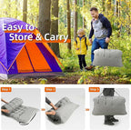 Fragess Portable Camping Cot, 600LBS Max Load, Extra Wide with Thick Mattress, Folding Cot for Outdoor Camping/Office, Home Nap (Grey)
