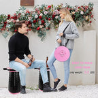 ALEVMOOM Upgraded XXL Collapsilbe Stool with Cushion,More Sturdy and Height 19.7“,D11.8”,Portable and Lightweight Adjustable Telescoping Stool for Camping Hiking BBQ Max Loading 1000Ibs