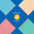 Kaufman - Colorful Racing Striped Beach & Pool Towel - Extra Large Beach Towel - Soft & Absorbent 100% Cotton Towels - Assorted Colors - 30" x 60" - 4 Pack