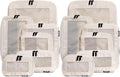 Aerotrunk Compression Packing Cubes for Travel - Luggage Organizer Bags - Double Zipper Packing Cubes for Suitcases (12-Pack, Beige)
