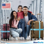 Luggage Straps for Suitcases - TSA Approved - Blue, 20 PK - Bulk Multipack Premium Nylon Belts for Suitcase, Briefcase & Travel Bag - Adjustable Strap Length 46" - 78"