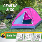 2 Person Outdoors Camping Tent with Rain Fly and Carrying Bag - Lightweight Outdoor Pop Up Tents for Camping Essentials, Music Festivals, Backpacking, Hiking, or Beach Shelter by Wakeman Outdoors
