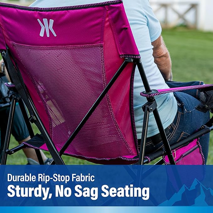 Kijaro Dual Lock Portable Camping Chairs - Enjoy the Outdoors with a Versatile Folding Chair, Sports, Outdoor & Lawn - Dual Lock Feature – Cayman Blue Iguana