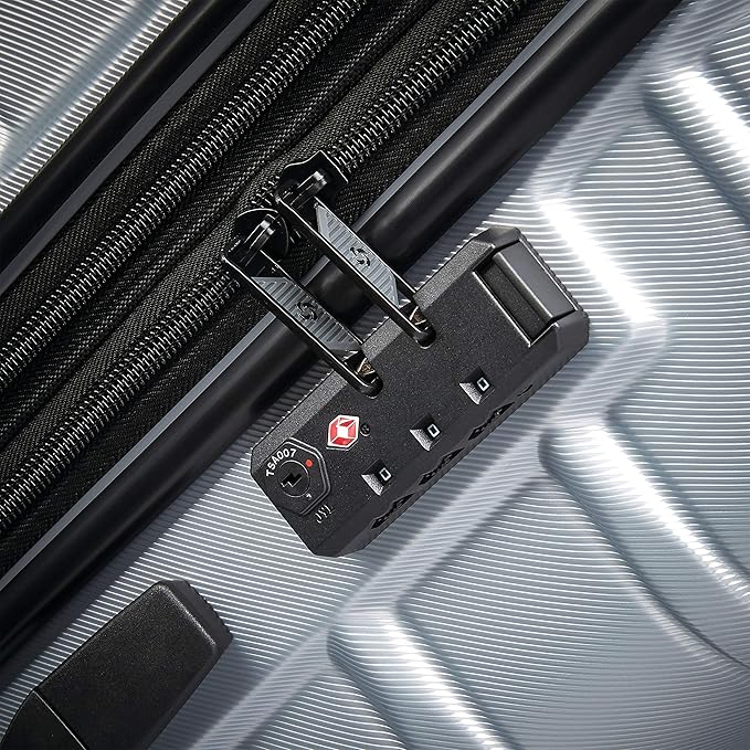 Samsonite Omni 2 Hardside 2 Piece Set - Includes Global Carry-On & Large Checked Suitcases - 360° Dual Spinner Wheels - Integrated TSA Lock & Expansion - Amazon Exclusive - Arctic Silver