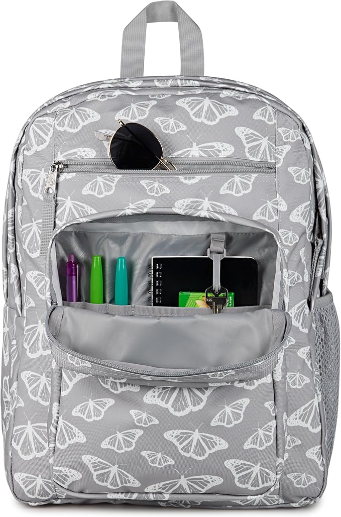 JanSport Laptop Backpack - Computer Bag with 2 Compartments, Ergonomic Shoulder Straps, 15” Laptop Sleeve, Haul Handle - Flutter By Grey