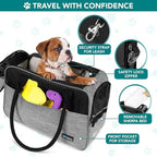 PetAmi Dog Purse Carrier for Small Dogs Cats, TSA Airline Approved Soft-Sided Pet Carrier with Pockets, Ventilated Travel Tote Bag with Bed & Shoulder Strap, Puppy Kitten, Max 12 lbs, Heather Grey