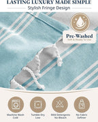 LANE LINEN Beach Towel 2 Pack, Oversized Beach Towel 39"x71", Lightweight Beach Essentials for Women, Large Pool Towel, Absorbent & Quick Dry, Sand Free Beach Towel - Aqua