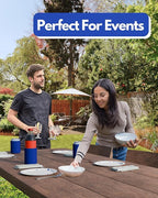 PartyPrints 25 Pack Royal Blue Blank Can Cooler Sleeves, Customizable Bulk Insulated Foam for Beer, Collapsible Plain Drink Holder, Cold Soda Insulator, 12oz Regular, 16oz Tall Cans