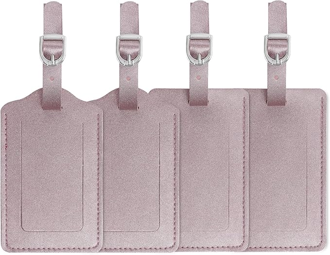 Luggage Tags, Leather Personalized Suitcase Tag Set Luggage id Tags Labels Travel Accessories