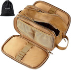 Elviros Toiletry Bag for Men, Large Travel Shaving Dopp Kit Water-resistant Bathroom Toiletries Organizer PU Leather Cosmetic Bags