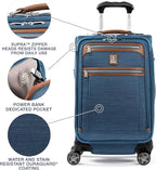 Travelpro Platinum Elite Softside Expandable Luggage, 8 Wheel Spinner Suitcase, TSA Lock, Men and Women, Coastal Blue, 2-Piece Set (21/25)