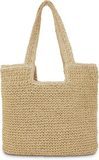 Straw Beach Tote Bag: Large Summer Boho Woven Bags - Rattan Handmade Shoulder Handbags for Women