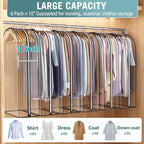 Liuoud Clear Garment Bags for Hanging Clothes10” Gusseted, Suit Bags for Closet Storage, Hanging Plastic Clothes Cover for Coat, Dress, Fur, Shirt, 6 Pack, 40” Long