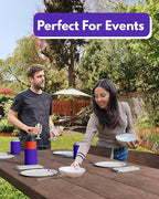 PartyPrints 100 Pack Purple Blank Can Cooler Sleeves, Customizable Bulk Insulated Foam for Beer, Collapsible Plain Drink Holder, Cold Soda Insulator, 12oz Regular, 16oz Tall Cans