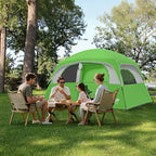 CAMPROS CP Upgraded 6/8 Person Camping Tents, Waterproof Windproof Family Tent with Larger Mesh Windows & Door, Double Layer, Easy Set Up, All-Season Dome Tent with Top Rainfly & Carry Bag