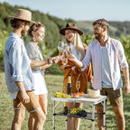 YUFIFAIRY Folding Table Small, 24''L x16''W Camp Aluminum Table with Adjustable Height Legs, Indoor Outdoor Lightweight Portable Folding Aluminum Dining Table for Picnic Camping 2-Feet（10"/19"/27）