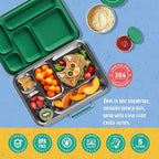 AOHEA Stainless Steel Bento Box Kids, Kids Metal Bento Lunch Box BPA Free Lunch Box Containers 304 Stainless Steel Bento Box for School and Office(Green)