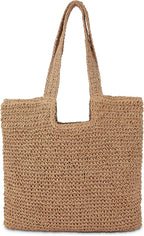 Straw Beach Tote Bag: Large Summer Boho Woven Bags - Rattan Handmade Shoulder Handbags for Women