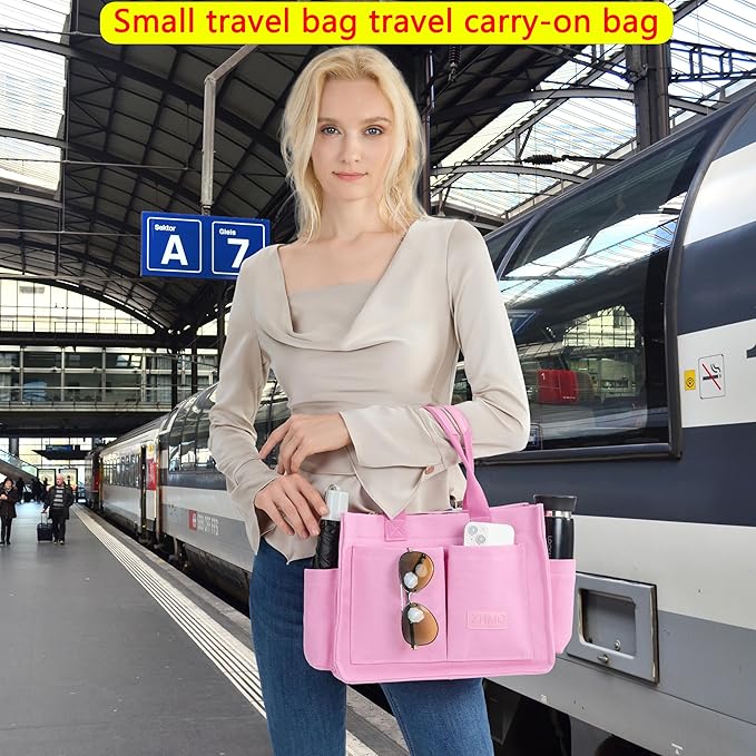 ZHMO Canvas Tote Bag for Women,Women's Bags Crossbody Bags Work Laptop Tote Bag Large Handbags Purse for Travel Nurse Teacher