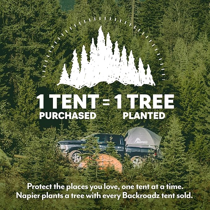 Napier Backroadz Truck Tent | Pickup Truck Bed Camping Tent | Rainfly for Water Protection | Sturdy and Spacious 2-Person Truck Tent | Easy 10-Minute Setup | Gray/Green