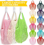 Shappy 12 Pack Reusable Mesh Grocery Bags Large Crochet Market Bag Cotton Kitchen Tote for Fruit Vegetable Storage