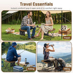 LiKiLiKi Extra Large Foldable Backpack Stool, Heavy Duty Thickened Collapsible Portable Pocket Chair, Compact Pocket Size Travel Seat for Hiking, Fishing, Picnic and Outdoor Activities (Brown)