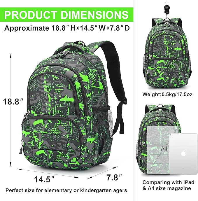 rickyh style Lightweight Elementary Durable Backpack Student Kids Waterproof Backpack